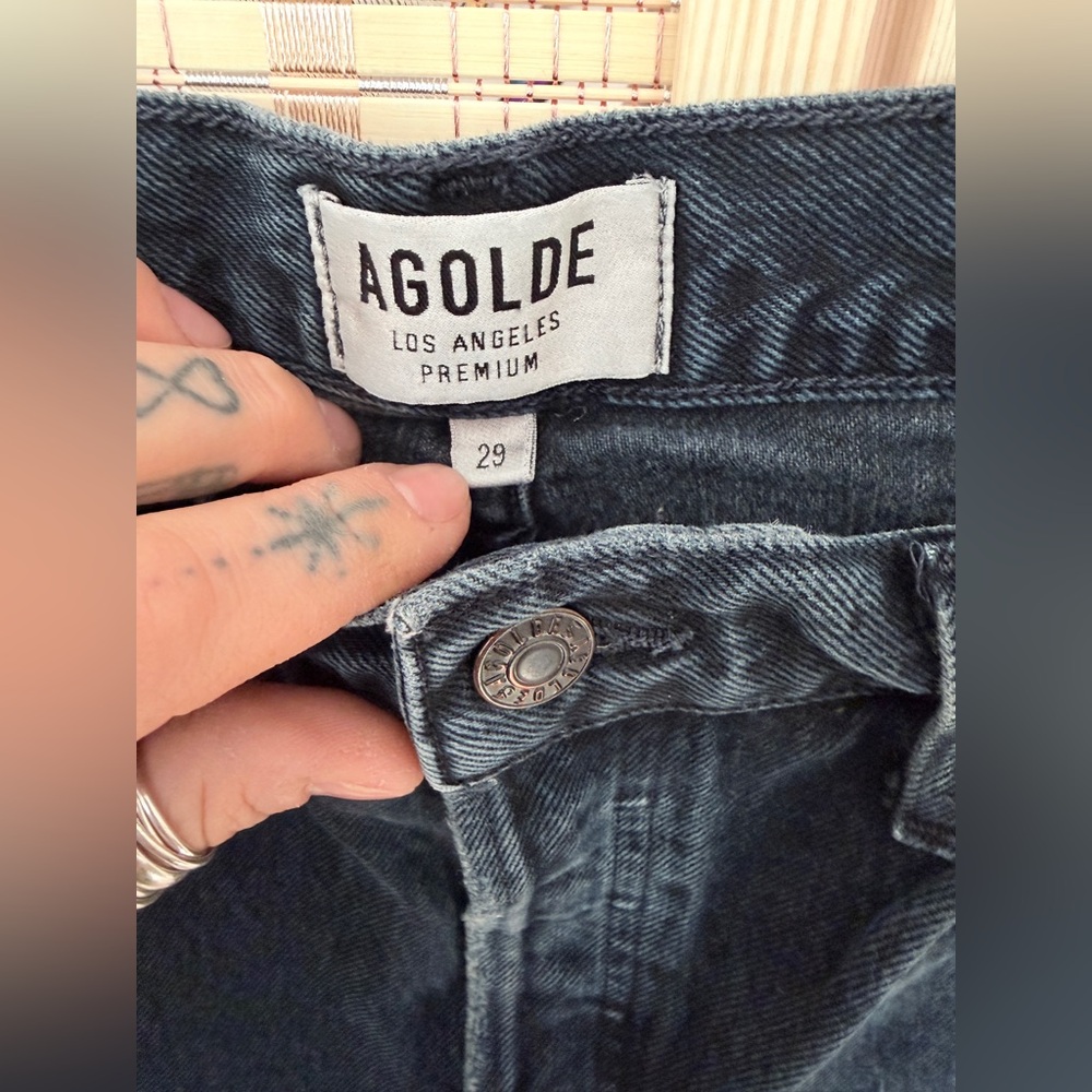 Agolde Women's Dark Gray Relaxed Jeans